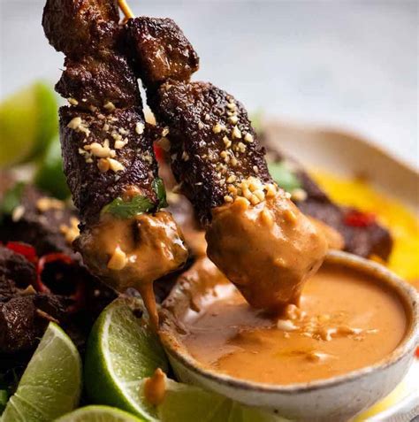 beeg thai|Beef Satay with Thai Peanut Sauce .